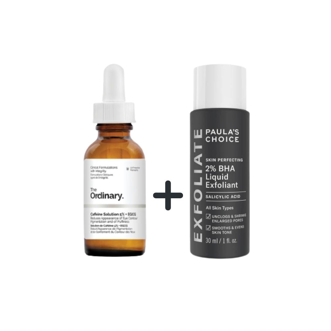 The Ordinary Cafeine+ Paula‘s Choice Exfoliate