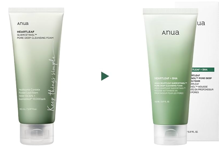 ANUA - Heartleaf Quercetinol Pore Deep Cleansing Foam - mousse nettoyante.