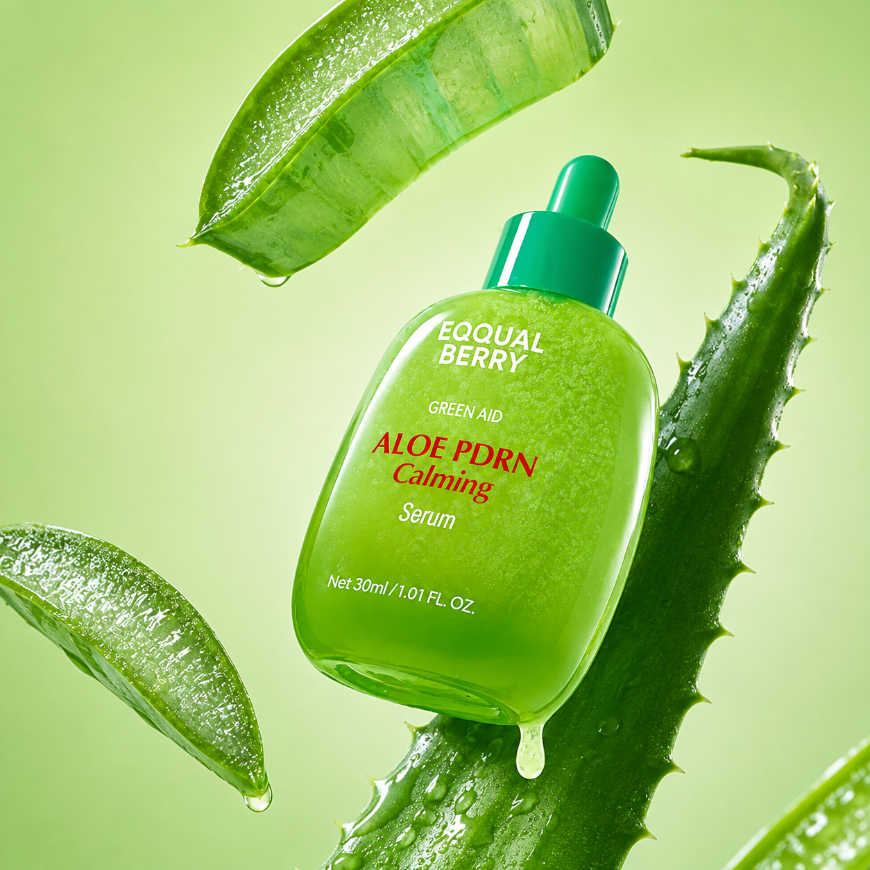 EQQUALBERRY Green Aid Aloe PDRN Calming Serum – Sérum Apaisant & Réparateur