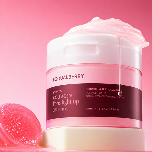 EQQUALBERRY Collagen Pore-Tight Up Gel Toner Pads – Disques Tonifiants