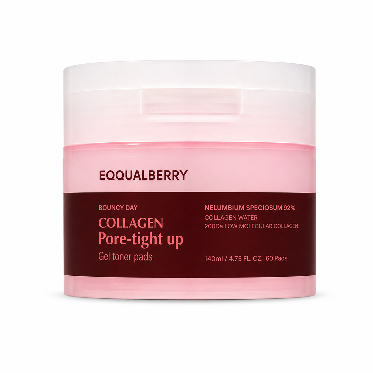 EQQUALBERRY Collagen Pore-Tight Up Gel Toner Pads – Disques Tonifiants