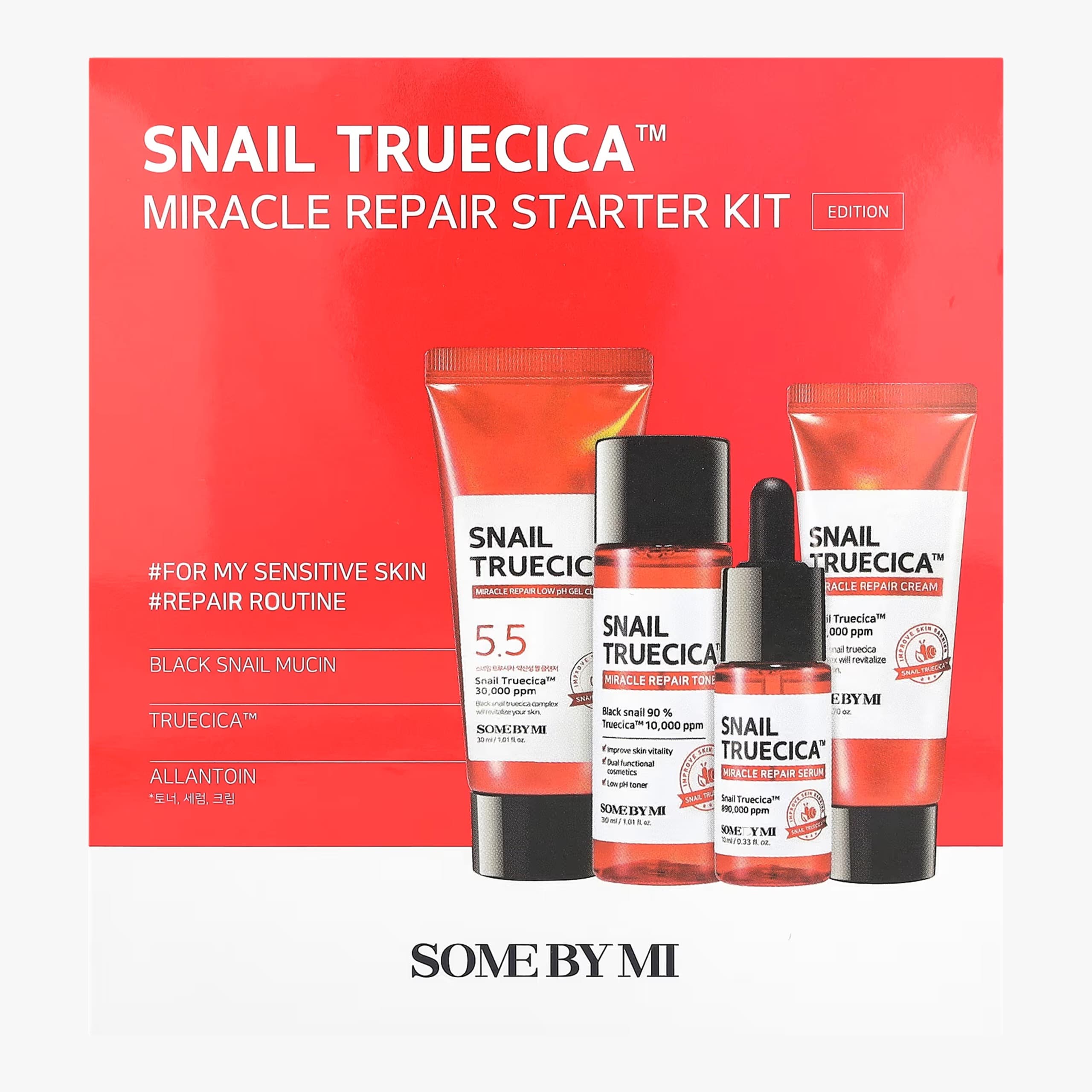 SOME BY MI - Snail Truecica Miracle Repair Starter Kit - Kit Découverte Soins visage