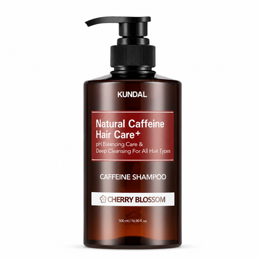KUNDAL Caffeine Shampoo 500 ml – Cherry Blossom | Shampooing Fortifiant & Anti-Chute