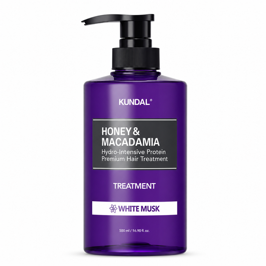 KUNDAL Honey & Macadamia Protein Treatment 500ml – White Musk – Soin Réparateur & Nutrition Intense