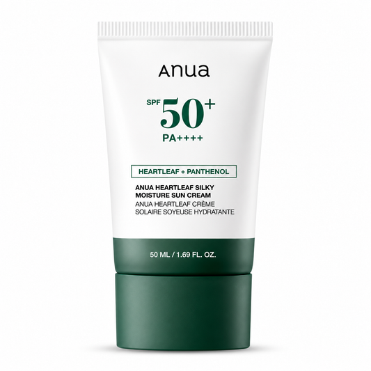 ANUA Heartleaf Silky Moisture Sun Cream SPF50+ PA++++ – Protection Solaire Hydratante & Apaisante