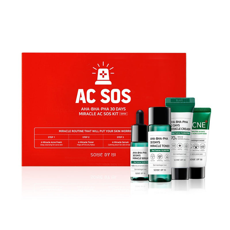 SOME BY MI PACK - AHA, BHA, PHA 30 Days Miracle AC SOS Kit - Kit SOS anti-acné